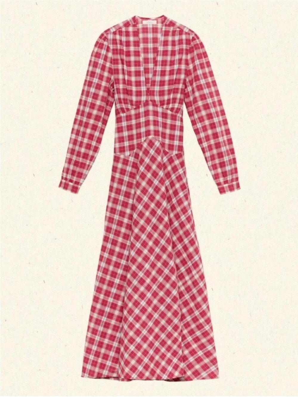 Doen Charleston Dress Alsace Plaid (Red & White) Sz L NWT - Picture 2 of 4